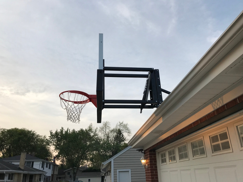 Roofmaster Adjustable Roof Mount, Garage Mounted Basketball Hoop Installation