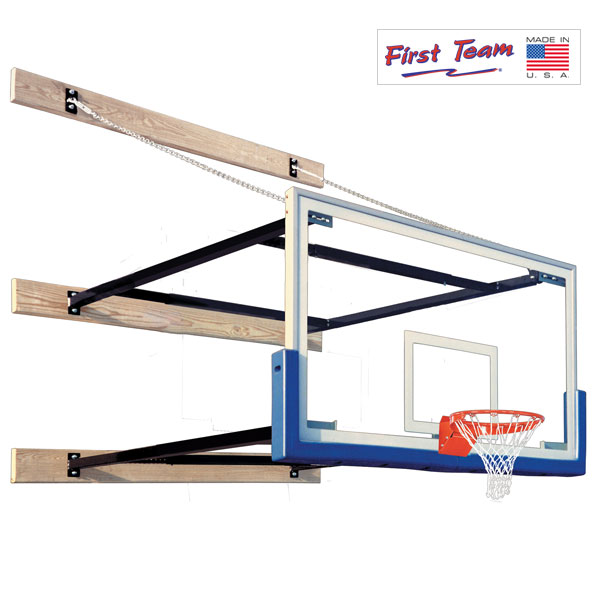 Basketball Goal Hoop Rim Net Wall Mounted Foldable Outdoor For Z0R2 Kids U5Z2 